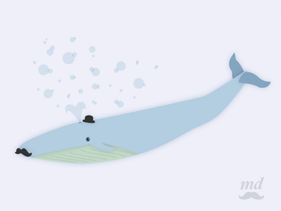 Underwater Gentleman illustration mustache underwater whale