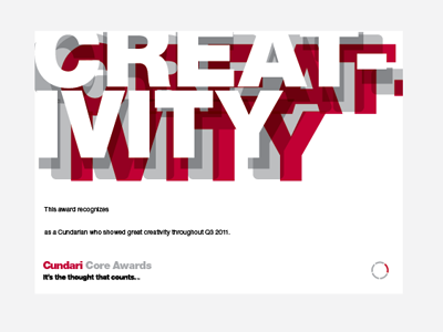Creativity awards typography