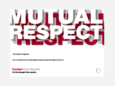 Mutual Respect awards typography