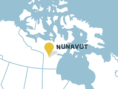 Nunavut map (detail of CMA infographic) canada illustration infographic location map nunavut