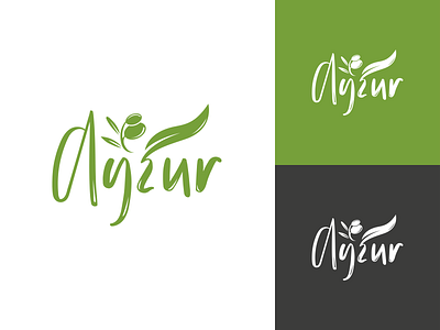 Ayzur branding design flat illustration logo oil oil olive typography vector