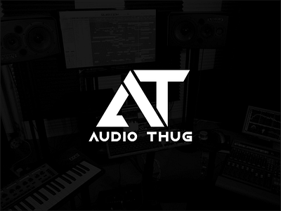 Audio Thug beatmaker black brand design brand identity branding branding design design identity identity branding logo logotype music producer studio typography white