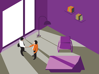 Business deal business illustration purple shadow tom haugomat