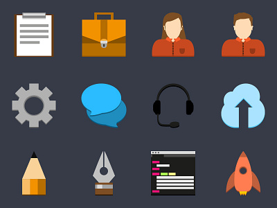 Flat Icon Set v2 ecommerce flat icons illustrator web design workflow