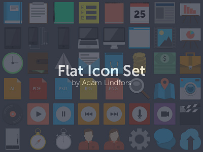 Flat Icon Set ai flat freebie icons psd