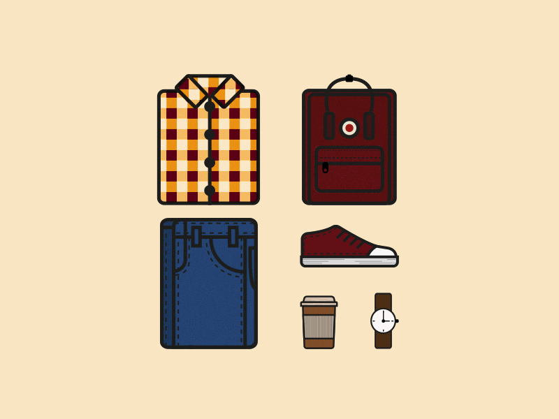Icons apparel hipster icons illustration