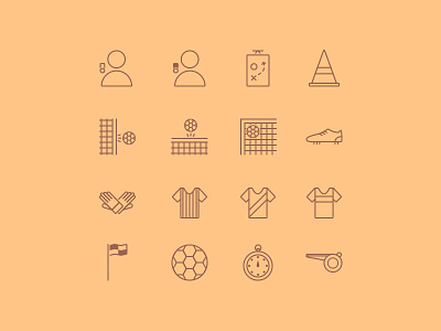 Footicons ai creative market eps football icon set icons line icons png psd sketch soccer svg