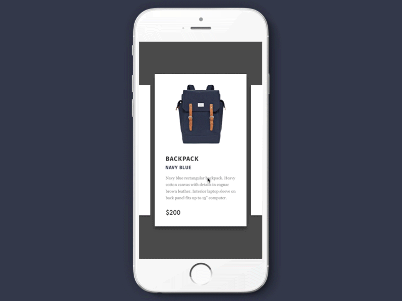 Add To Cart/Wishlist add to cart add to wishlist animation backpack cards framer interaction ios prototype shopping