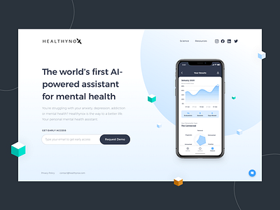 Healthynox - Coming soon website for mental health app