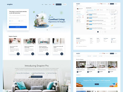 Snapinn - Rent Home, Villa & Apartment Website apartment home hospitality house landingpage rent ui ux villa website