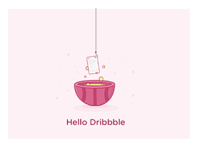 Hello Dribbble debut illustration