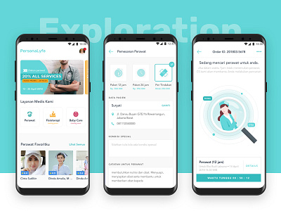 PersonaLyfe - Booking Personal Healthcare Apps android app exploration healthcare mobile app nurse ui