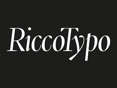 RiccoTypo 3 custom font kursiv lettering sign type typeface typo typography