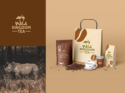 Wild Kingdom t branding coffee logodesign rhino tea wild