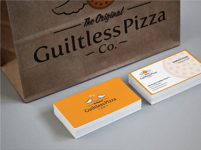 Guiltless Pizza branding icon logo design pizza