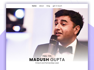 MADUSH GUPTA | Personal Branding Landing Page Design