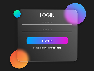 Glass Morphism Effect Login/Sign in Page design
