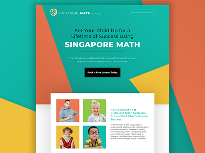 Singapore Math School Landing Page Design adobe xd branding design figma landing page ui website design