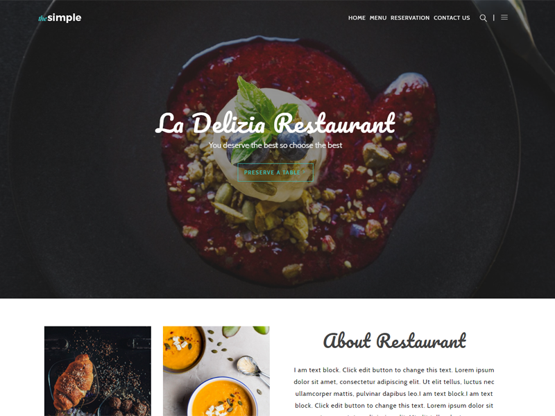 TheSimple - WP Theme - Restaurant Template restaurant wordpress theme themeforest themes wordpress