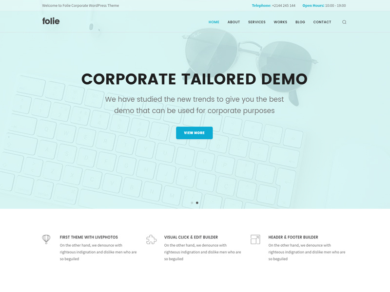 Corporate ui web design wordpress theme themeforest themes wordpress
