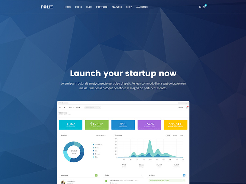 Startup Demo - Folie WordPress Theme ui wordpress theme theme web design website wordpress