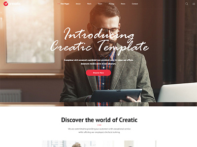 One Page Design with Creatic Parallax One Page WordPress theme custom design one page parallax web design website