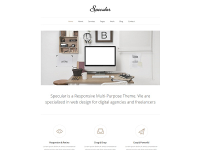 Specular - Minimal Agency & Freelance agency customizable freelance personal small business theme wordpress