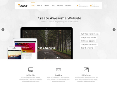 Tower - Demo Of the Day themeforest themes ui web design wordpress wordpress theme