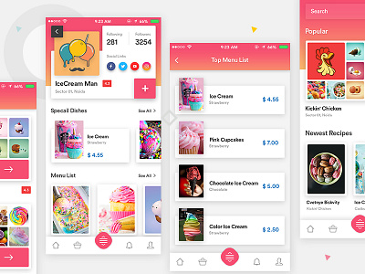 Food ios app app clean creative design mobile