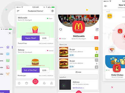 Food App app clean color creative design interface ios mobile ui user