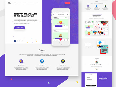 Food Landing Page app creative design food gradients interface landing modern page trending ui website