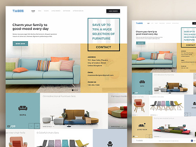 Furniture Website creative design furniture gradients interface landing modern page trending ui website