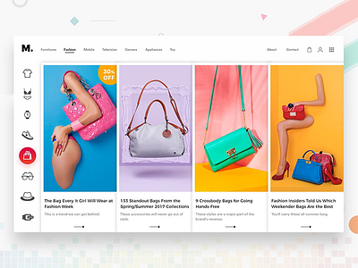 Shopping Website bags clean colorful creative design shopping website