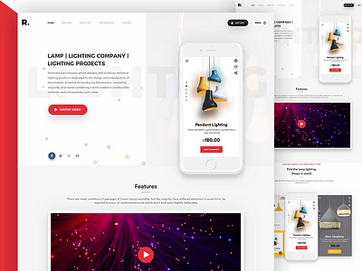 Lamp Light Landing Page clean creative lamp light landing page web