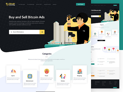 Bitcoin Advertising ads bitcoin buysell crypto currency design dollar graphics startup uiux website