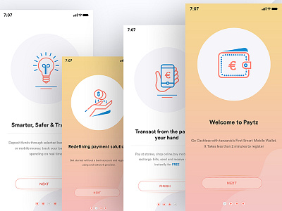 Wallet App Onboarding app first time money network on boarding paytm paytz send money uiux wallet