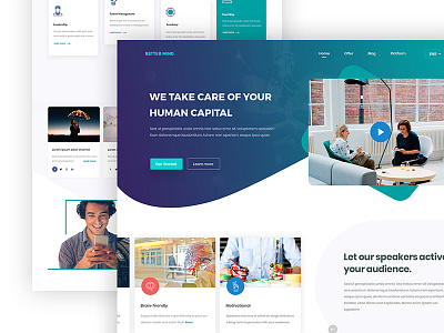 Better Mind Website betterment design gradients illustration latest posts light theme platform speakers uiux website