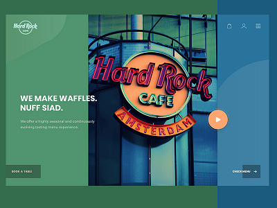 Hard Rock Cafe Redesign cafe clean color concept creative design gradients hard rock interface modern trending typography uiux website