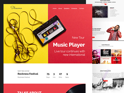 Streamo branding clean concept creative design gradients illustration interface logo mobile modern music streaming typography uiux website