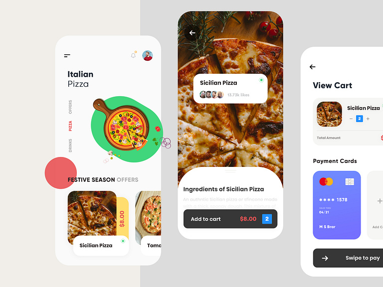 Italian Pizza App by M S Brar on Dribbble