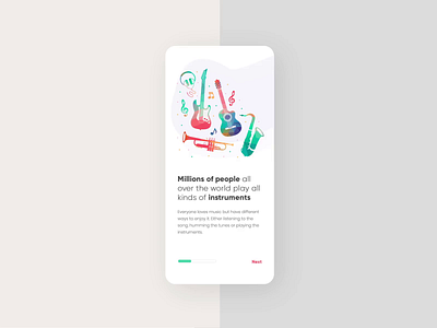 Music Onboarding Animation animation after effects animation design app branding clean color concept creative design gradients illustration interface mobile modern onboarding illustration trending typography uiux vector