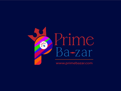Prime Bazar 3d logo design brand maker business logo design e commerce logo gradient color logo illustration logo logo design branding logo mark logotype