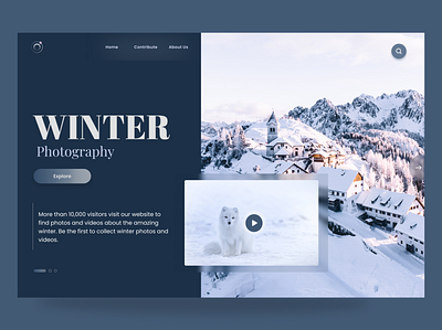 Winter Photography Hero app design ui