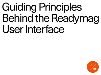 Guiding Principles Behind the Readymag User Interface