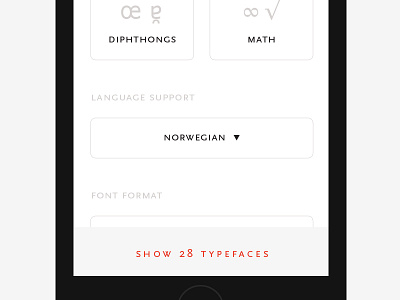 T 2 choose dropdown font menu mobile pick select typeface ui