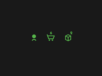 Account / Cart / Delivery icons. E-commerce website account box cart e commerce icon