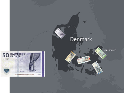 Danish krone bridges on the map