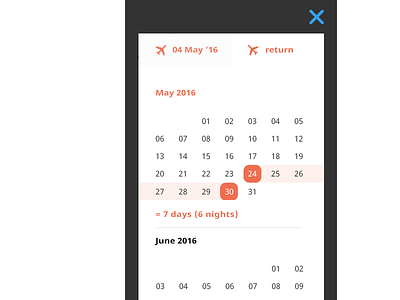 island — travel website. mobile. 8. Calendar calendar interface mobile ui website