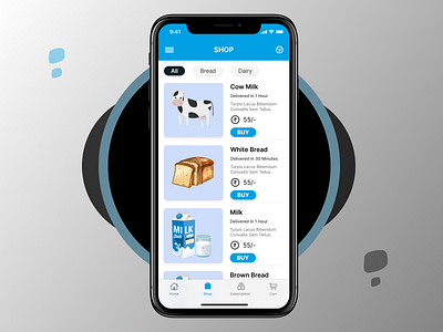Dairy Product Shopping App- UI/UX Design