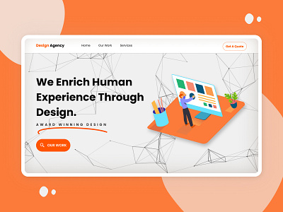 Design Agency landing page - UI/UX Design branding daily ui digital agency digital marketing figma illustrator landing design logo ui user experience userinterface web design web design agency